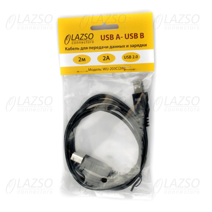 Кабель LAZSO WU-203C 2m Кабель для передачи данных и зарядки USB2.0 USB-B (WU-203C(2m))