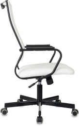 Кресло руководителя Бюрократ CH BALANCE PU, экокожа, до 150кг, топ-ган, фиксированные подлокотники,  белый