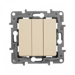Выключатель Legrand Etika 3-клавишный, установка скрытая, IP20, слоновая кость [672313]