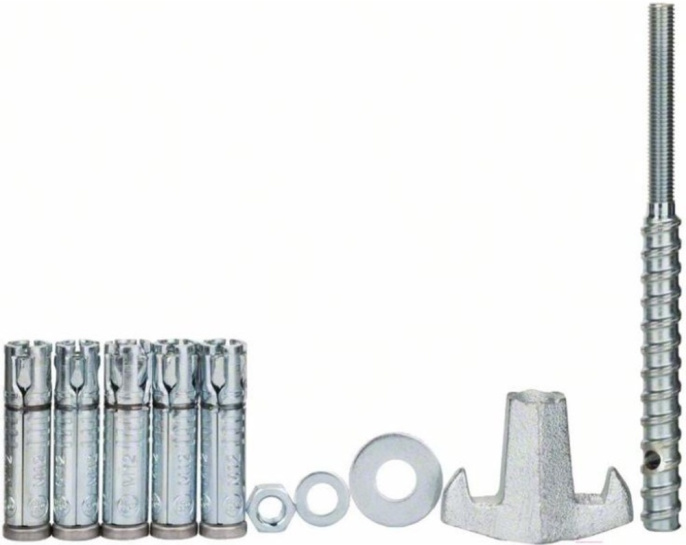 Комплект крепежных элементов для стойки Bosch S500A 6шт (2.607.000.745) (5хдюбели анкера+кронштейн, для крепления в кирпичной кладке 20 мм)