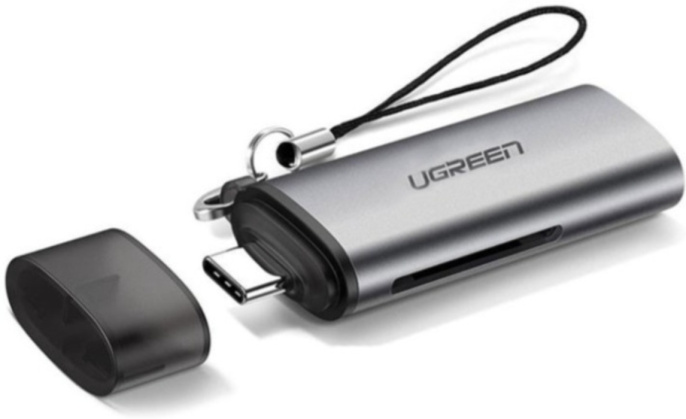 Кардридер UGREEN CM184 (50704) USB-C TF + SD Card Reader. Цвет: серый