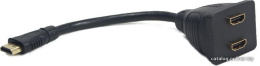 Разветвитель HDMI Cablexpert DSP-2PH4-002, HD19F/2x19F, 1 компьютер 2 монитора, пассивный, Full-HD, 3D, 1.4v