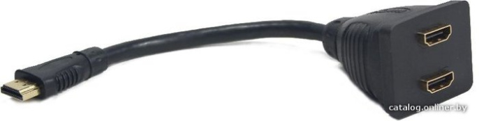 Разветвитель HDMI Cablexpert DSP-2PH4-002, HD19F/2x19F, 1 компьютер 2 монитора, пассивный, Full-HD, 3D, 1.4v