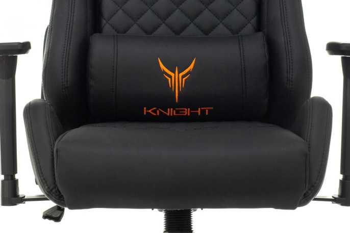 Кресло игровое Knight Armor черный ромбик экокожа с подголов. крестов. металл