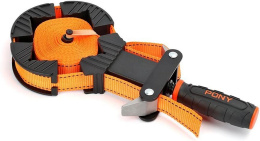 Струбцина Pony Jorgensen 1225 ременная, тип зажима: винтовой, материал рукоятки: двухкомпонентный, материал губок: пластик, длина ленты: 4.5м, ширина: 25 мм, усилие зажима: 450 кг (Pony 1225)