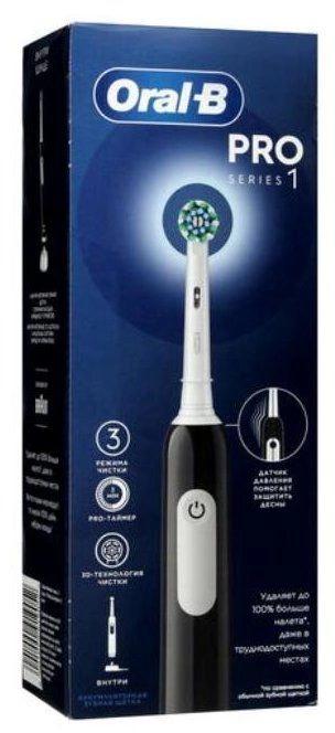 Электрическая зубная щетка Oral-B Cross Action Pro 1 500/D305.513.3, насадки для щётки: 1 шт, цвет: черный
