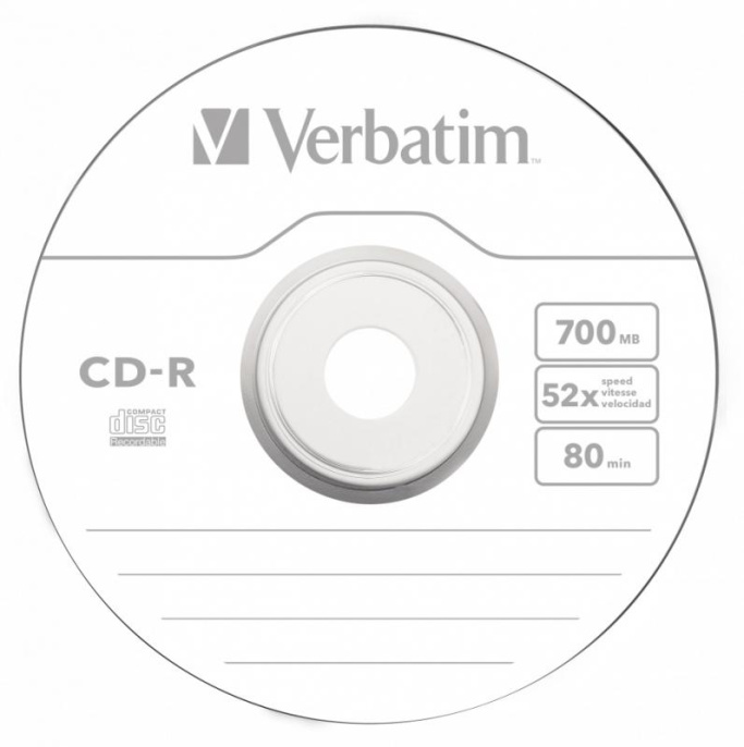 Оптический диск CD-R VERBATIM 700Мб 52x, 200шт., slim case [43347]