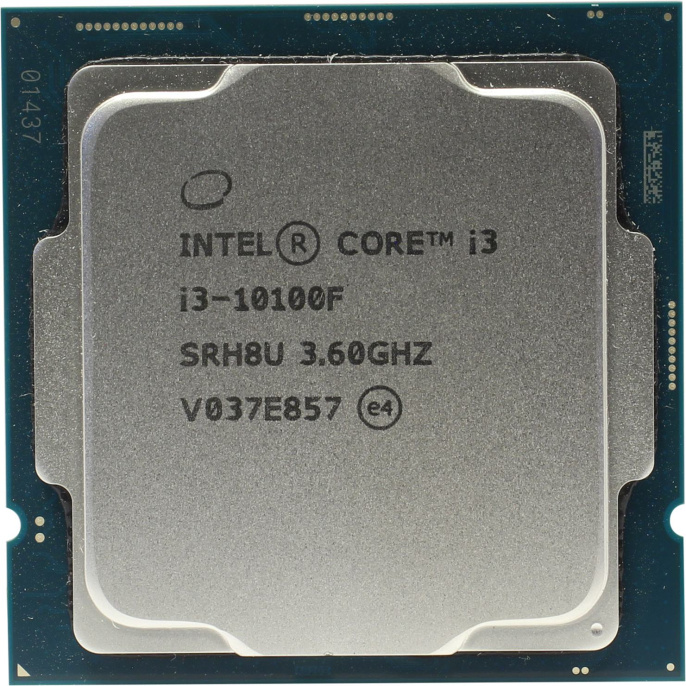 Процессор Intel Core I3-10100F OEM Comet Lake, 14nm, C4/T8, Base 3,60GHz, Turbo 4,30GHz, Without Graphics, L3 6Mb, TDP 65W, S1200 OEM CM8070104291318