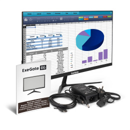 Монитор 21.5" ExeGate ProSmart EV2207 VA LED Grade A+, FHD, 1920x1080@75Гц, 16:9, 250cd/m2, 3000:1, 178°/178°, 5ms, D-Sub, HDMI, Flicker-free, кабель HDMI 1.5м, VESA, регулировка наклона tilt , черный EX294426RUS