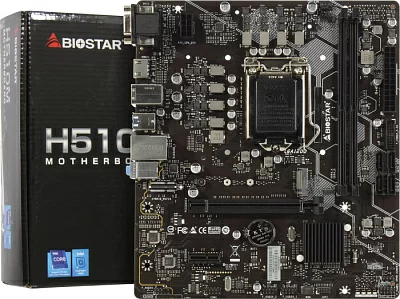 Материнская плата BIOSTAR H510MH 2.0 Soc-1200 (H510) PCI-E 4.0x16 PCI-E 3.0x1 Ultra M.2 2xDDR4 3200MHz+ VGA+HDMI mATX RTL