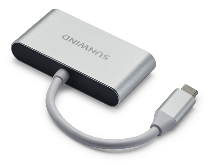 Картридер внешний SunWind SW-CR051-S, серебристый