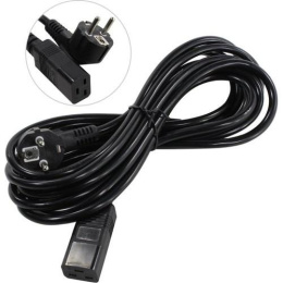 Кабель питания ExeGate Power PC19-5P-Schuko- C19/3x1.5Cu Евровилка Schuko- C19, VDE-250V-3*1.5mm2, медь, черный, 16А, 5м EP280671RUS