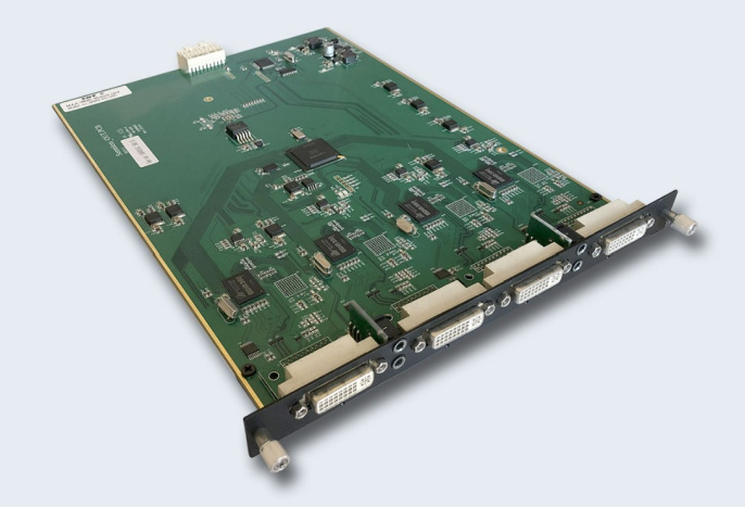 TNTV/TNT MMS-4O-DVI Карта интерфейсная, DVI+AUDIO, 4 внешних выходных порта: DVI-D+MINIJACK, интегрированный конвертер видеоразрешений/scaler;для коммутаторов серии MMS-xxxxIPB