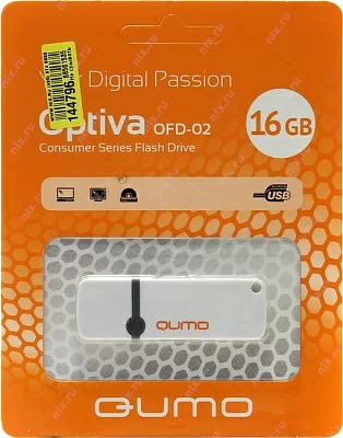 Накопитель Qumo Optiva QM16GUD-OP2-White USB2.0 Flash Drive 16Gb (RTL)