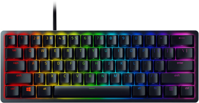 Клавиатура Razer Huntsman Mini, проводная, USB, механическая, черный [rz03-03391500-r3r1]