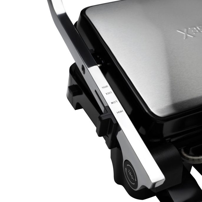 Электрический гриль RAGEX R782-900 с режимом барбекю, 2000 Вт, серебристый