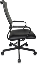 Кресло руководителя Бюрократ CH BALANCE PU, экокожа, до 150кг, топ-ган, фиксированные подлокотники,  черный