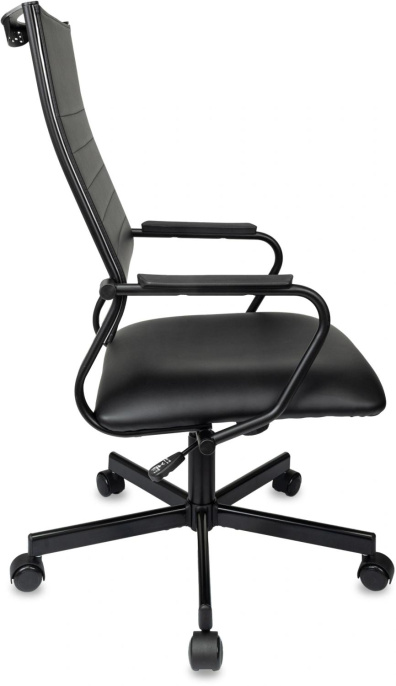 Кресло руководителя Бюрократ CH BALANCE PU, экокожа, до 150кг, топ-ган, фиксированные подлокотники,  черный