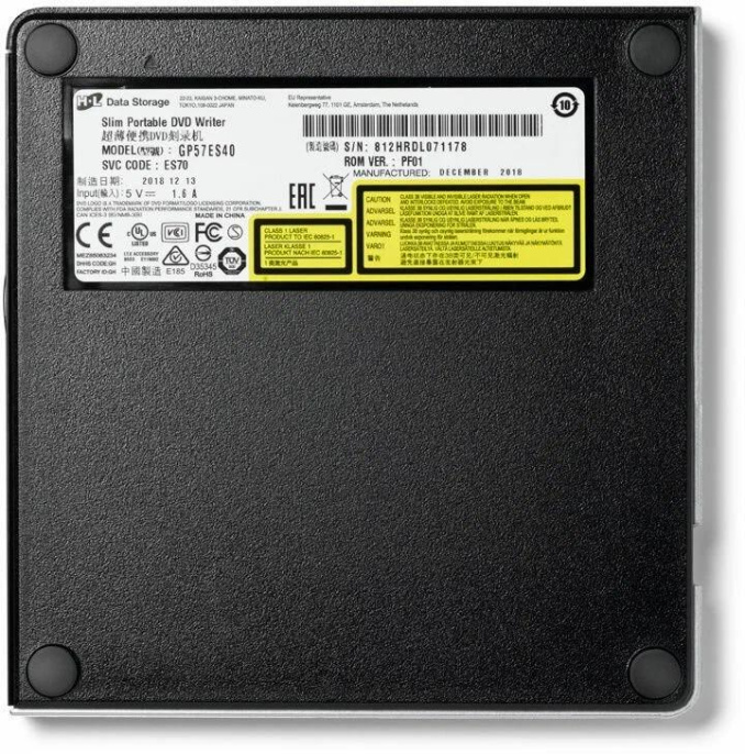 Оптический привод/ LG DVD-RW ext. Silver Slim Ret USB2.0 3.0 compatible GP57ES40.AHLE10B