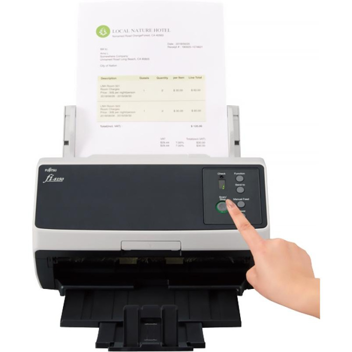 PA03810-B101 Ricoh / Fujitsu scanner fi-8150 Сканер уровня рабочей группы, 50 стр/мин, 100 изобр/мин, А4, двустороннее устройство АПД, USB 3.2, светодиодная подсветка.