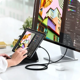 Кабель Satechi 240W Thunderbolt 5 Pro USB-C - USB-C Cable. Длина: 1м. Цвет: черный (ST-YTB5100K)