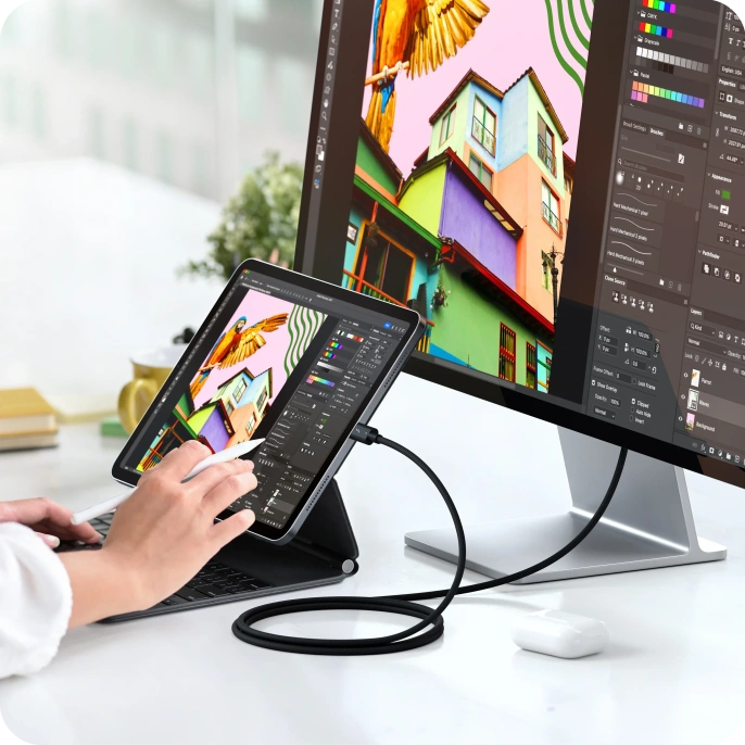 Кабель Satechi 240W Thunderbolt 5 Pro USB-C - USB-C Cable. Длина: 1м. Цвет: черный (ST-YTB5100K)