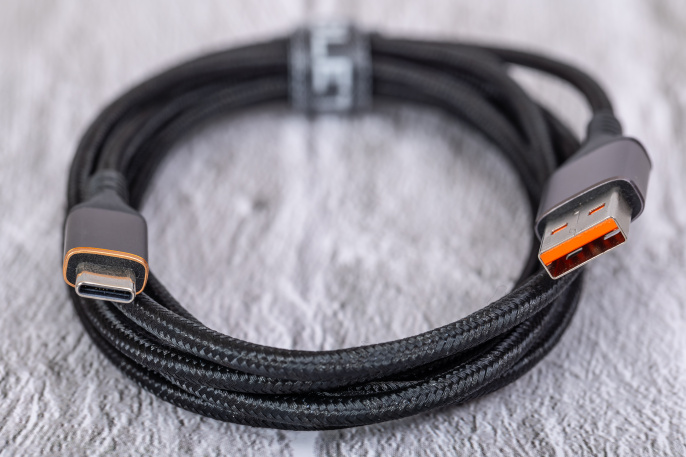 Кабель CABLETIME CA50H (CT-AMCM5A-AG1) 1 м, 5A USB A до USB C, нейлоновый, черный