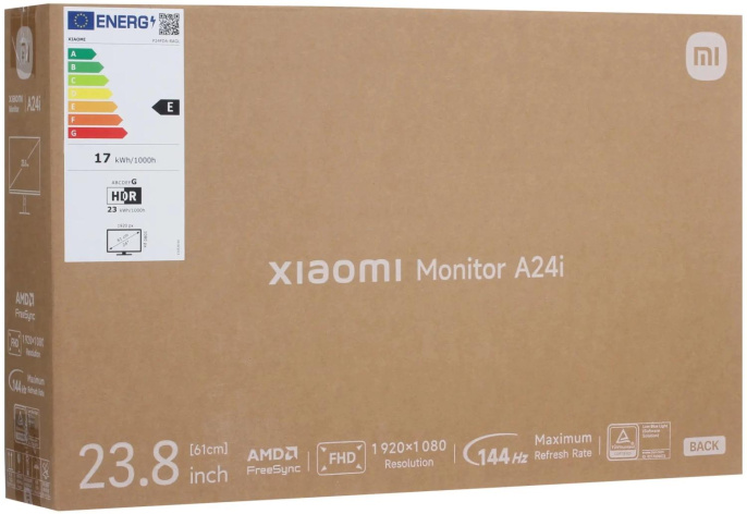 23.8" Монитор Xiaomi A24i 2026,  1920x1080,  IPS,  144Гц,  1хHDMI,  1хDP,  черный [ela6662ru]