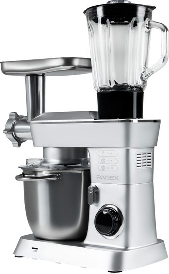 Кухонный комбайн 14 в 1 RAGEX R112, 4.5л, 1300Вт, цвет: 900 (серебристый)