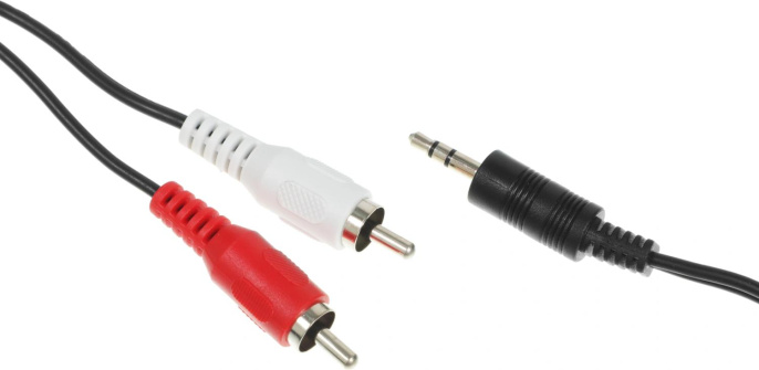 Кабель аудио Ningbo JAAC010-5 2хRCA m /Jack 3.5 m 5м. черный