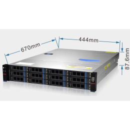 Серверный корпус/ Gooxi RMC2112-670-HS-NV-D 2U 12bay chassis SAS/SATA/NVME backplane rear 2*2.5"SAS/SATA 1300W 1+1 EU power cables rail kit