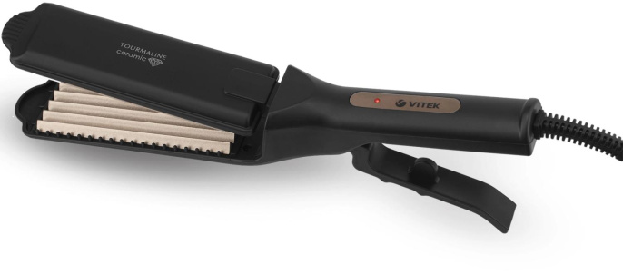 Щипцы Vitek VT-8407 45Вт черный макс.темп.:225С покрытие:турмалиновое