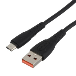 Кабель GoPower GP07M USB m -microUSB m 1.0м 2.4A силикон черный 1/200/800 00-00022796