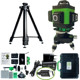 Профессиональный лазерный уровень L16-360Z 4D 16 линий + штанга 1.5м усиленная L16-360Z/1.5м-УС