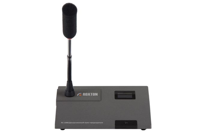 Пульт делегата для конференц-системы Roxton RC-100DF LCD дисплей 1.4", индикаторное кольцо, серый