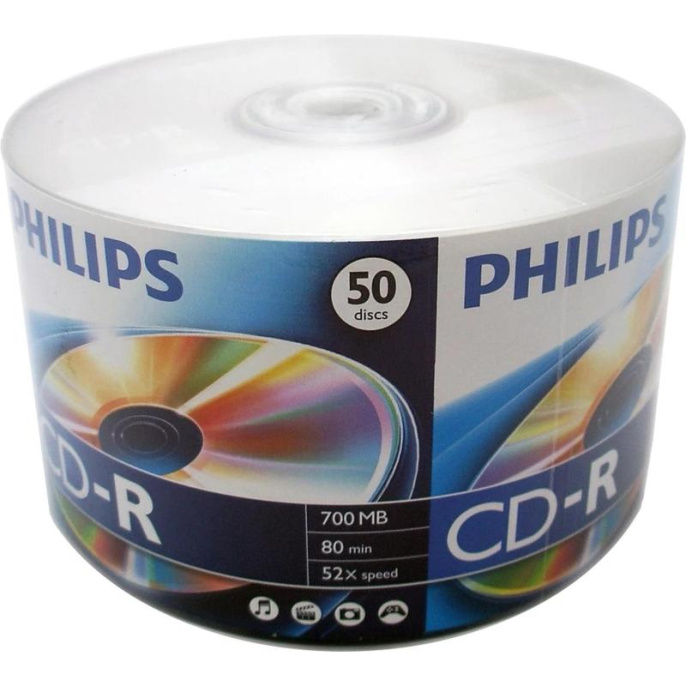 Диск CD-R Philips 700 Mb, 52х, Cake Box 50 CR7D5SB50/97