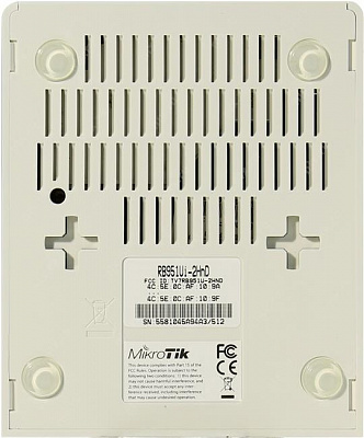 MikroTik RB951Ui-2HnD Беспроводной маршрутизатор 600Mhz CPU, 128MB RAM, 5xLAN, built-in 2.4Ghz 802b/g/n