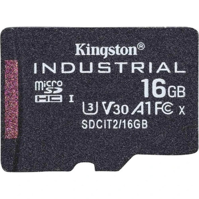 Промышленная карта памяти Micro SecureDigital 16GB Kingston, Class 10 UHS-I U3 V30 A1 TLC в режиме pSLC, темп. режим от -40? до +85? (SDCIT2/16GBSP)