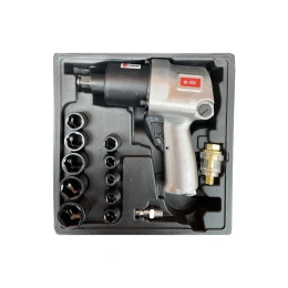 Гайковерт пневматический BYAROSS в кейсе, с набором головок 10/11/13/14/17/19/22/24 мм, удлинителем BR-1211К