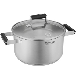 Кастрюля 5.1л Rondell Bayoneta RDS-1808, нержавеющая сталь, с крышкой