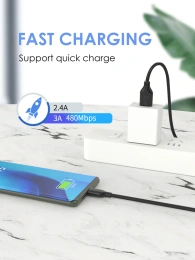Кабель CABLETIME CA32H (CT-C160-U32(3A)-CMAM1-B1) 1 м, 3A ПВХ USB-A2.0 на USB-C, черный
