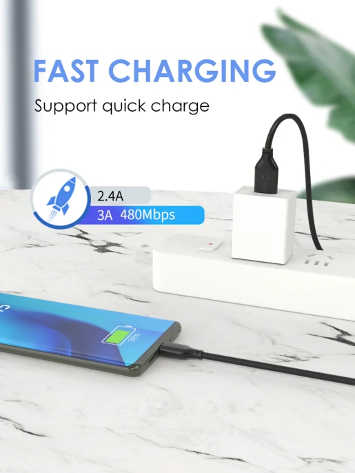Кабель CABLETIME CA32H (CT-C160-U32(3A)-CMAM1-B1) 1 м, 3A ПВХ USB-A2.0 на USB-C, черный