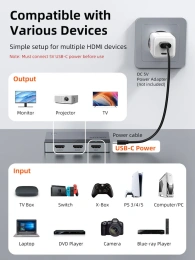 Переключатель CABLETIME CP36G (CT-HSP4K2-AG) 2-в-1, HDMI 2.1, 4K60Hz, космический серый