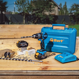 Аккумуляторная ударная дрель-шуруповерт BORT BAB-21U 2x4А.ч 93414837