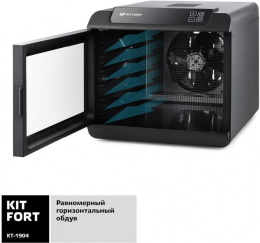 Сушилка для овощей и фруктов KITFORT КТ-1904,  черный,  18 поддонов