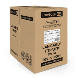 Кабель ExeGate UTP4-C5e-CCA-S24-IN-LSZH-OR-305 UTP 4 пары кат.5e CCA, 0.5мм (24AWG), LSZH, 305м, оранжевый EX256747RUS