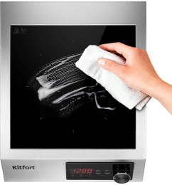 Настольная плита индукционная KitFort КТ-142, стеклокерамика, серебристый