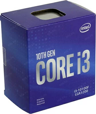 Процессор CPU Intel Core i3-10100F BOX 3.6 GHz/4core/6Mb/65W/8 GT/s LGA1200
