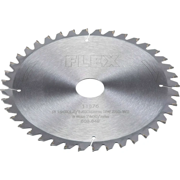 Специальное пильное полотно 190x1.6/1x30 мм, HW 40/15° WZ FLEX 503649