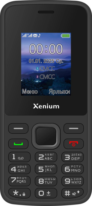 Мобильный телефон Xenium 175 X черный моноблок 2Sim 1.77" 128x160 Nucleus GSM900/1800 MP3 FM